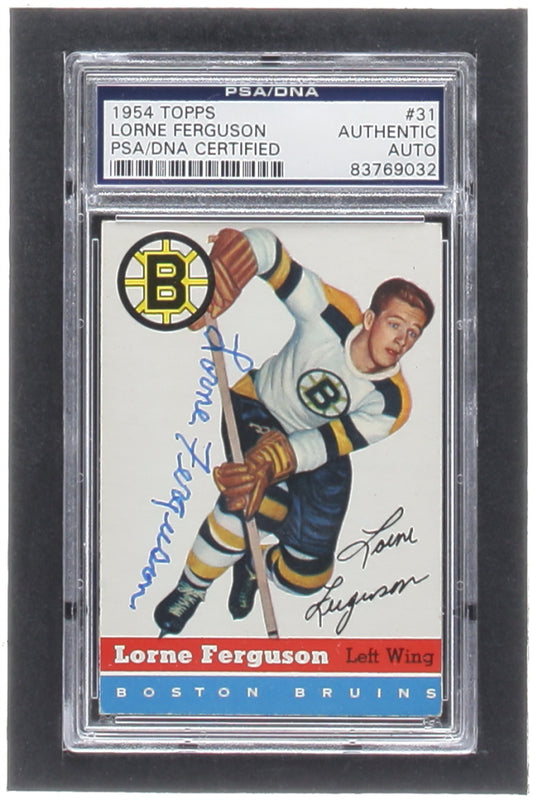 Lorne Ferguson Signed 1954-55 Topps #31 (PSA)