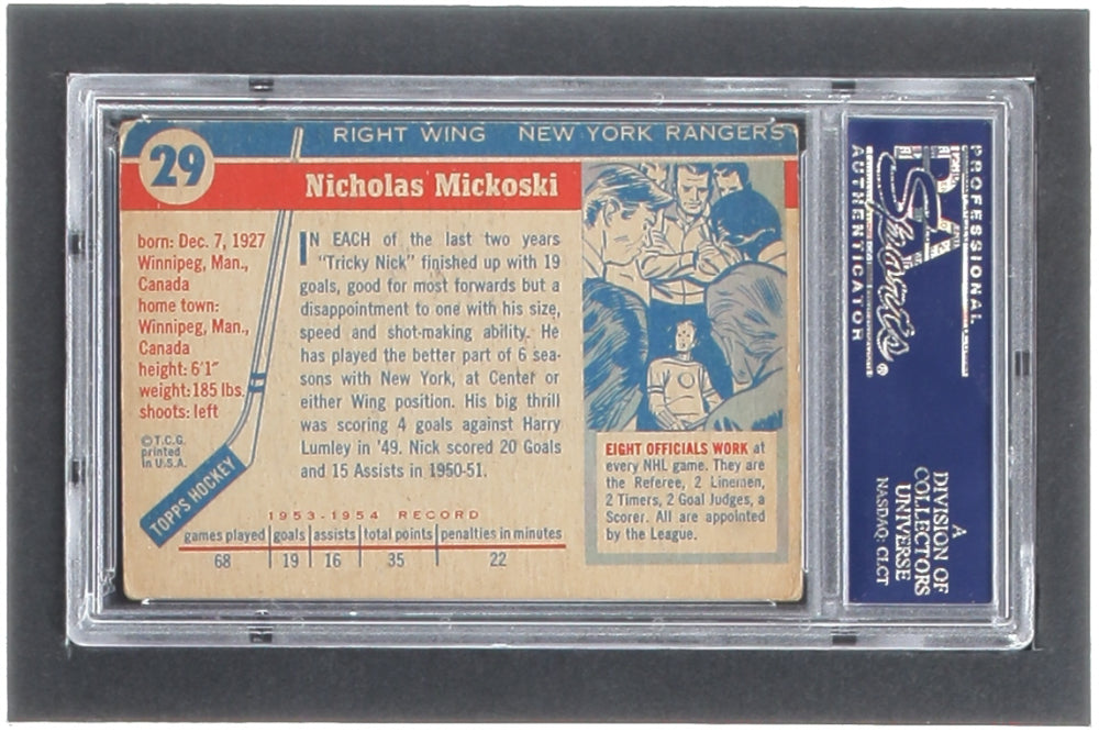 Nick Mickoski Signed 1954-55 Topps #29 (PSA)