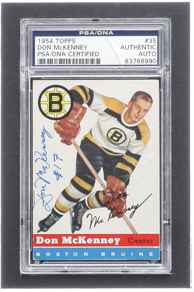 Don McKenney Signed 1954-55 Topps #35 RC (PSA) Rookie Card