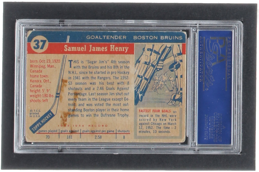 Jim Henry Signed 1954-55 Topps #37 Inscribed "Best of Luck" (PSA)