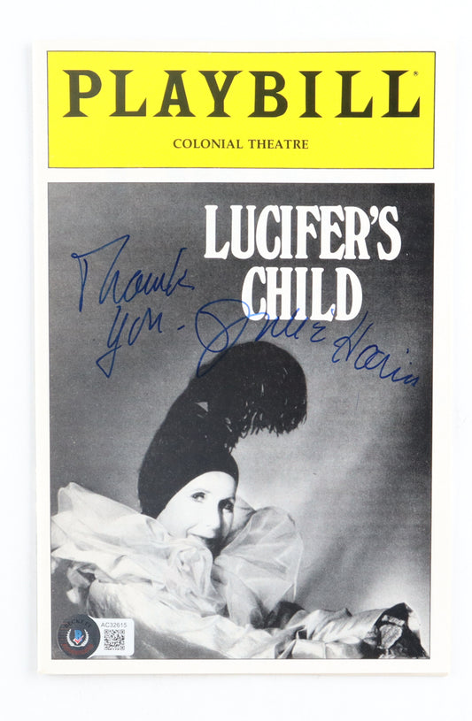 Julie Harris, William Luce & Tony Abatemarco "Lucifer's Child" Playbill Inscribed "Thank You" (Beckett)