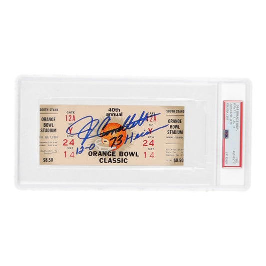 John Cappelletti Signed 1974 Orange Bowl Ticket Inscribed "12-0" & "73 Heisman" (PSA)