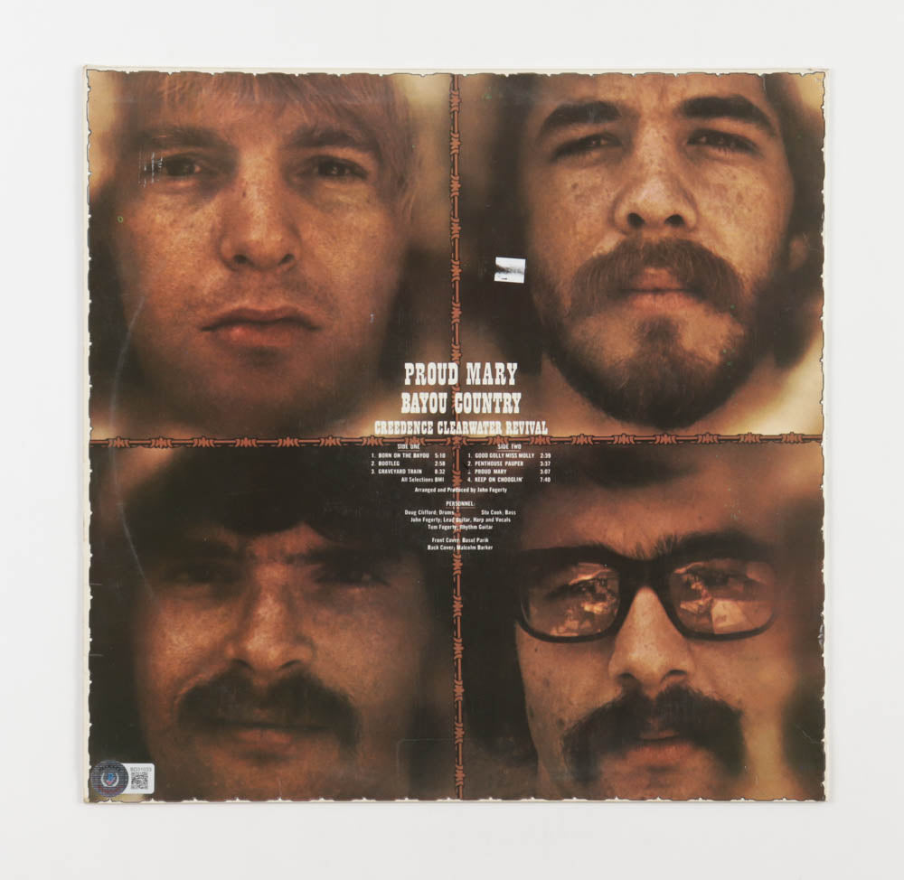 Stu Cook & Doug Clifford Signed (Beckett) "Creedence Clearwater Revival" Vinyl Record Album Cover Inscribed "CCR"