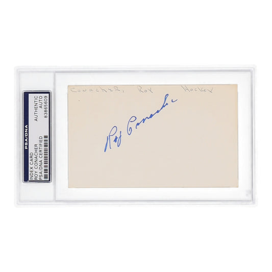 Roy Conacher Signed Index Card (PSA)