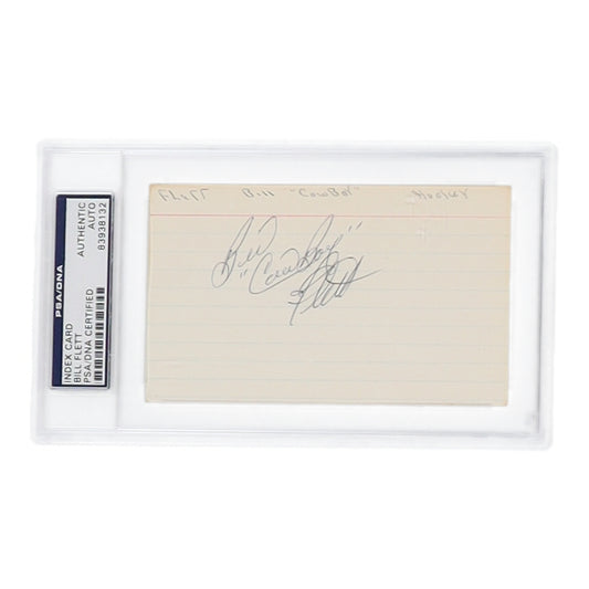 Bill "Cowboy" Flett Signed Index Card (PSA)