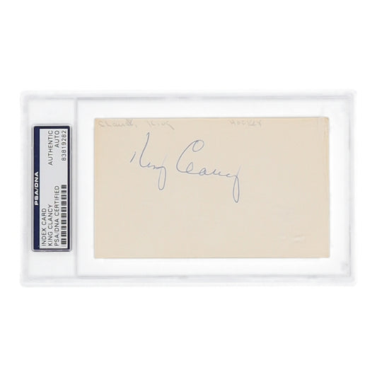 King Clancy Signed Index Card (PSA)