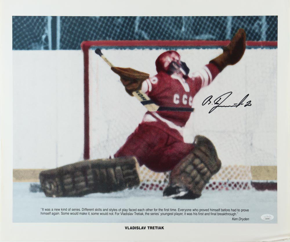Vladislav Tretiak Signed (JSA) Soviet Union National Team 19x22.5 Poster