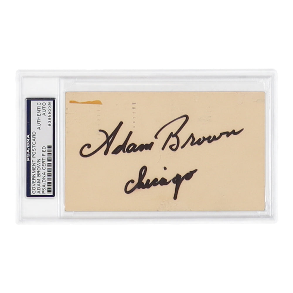 Adam Brown Signed Postcard Inscribed "Chicago" (PSA)