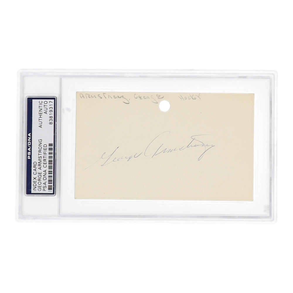 George Armstrong Signed Index Card (PSA)