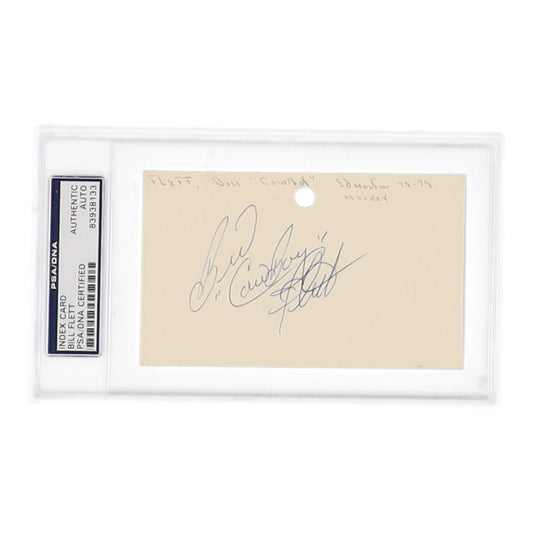 Bill "Cowboy" Flett Signed Index Card (PSA)