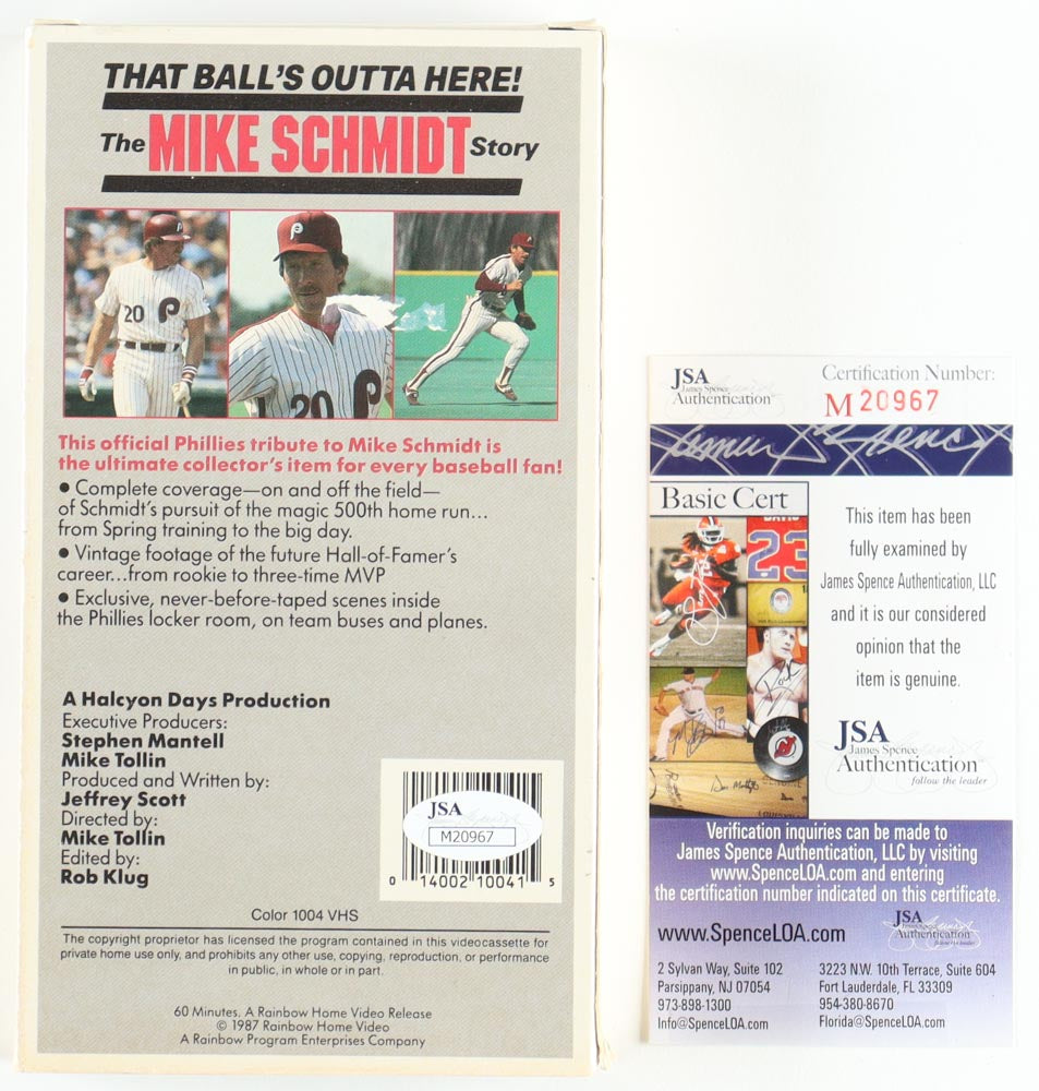 Mike Schmidt Signed "That Ball's Outta Here! The Mike Schmidt Story" VHS Cassette Tape (JSA)