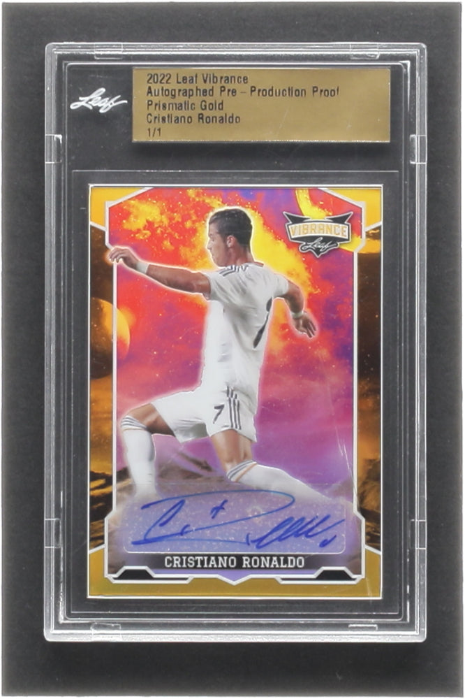 Cristiano Ronaldo 2022 Leaf #1/1 Vibrance Autographs Pre-Production Proof Prismatic Gold - (Leaf) Serially Numbered #1 / 1