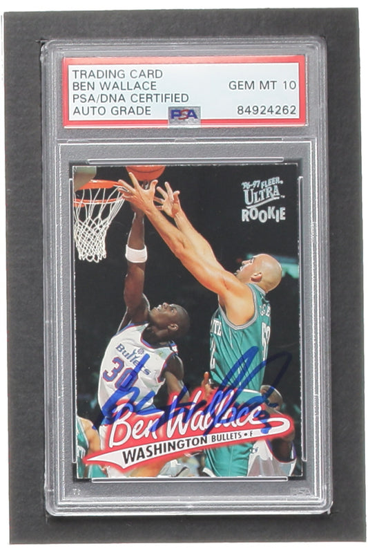 Ben Wallace Signed 1996-97 Ultra #263 RC (PSA | Auto Graded 10 - Rookie Card