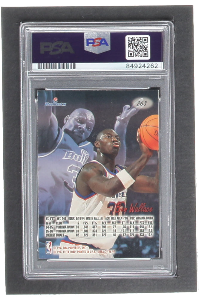 Ben Wallace Signed 1996-97 Ultra #263 RC (PSA | Auto Graded 10 - Rookie Card