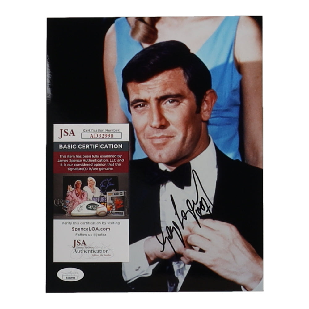 George Lazenby Signed (JSA) "On Her Majesty's Secret Service" 8x10 Photo Inscribed "007" - James Bond