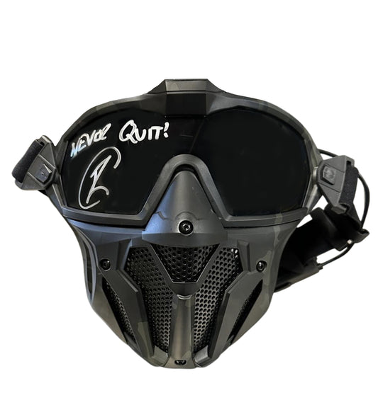 Robert O'Neill Signed (PSA) Tactical Mask Inscribed "Never Quit!" - U.S. Navy SEAL Who Killed Osama Bin Laden - PSA In-The-Presence