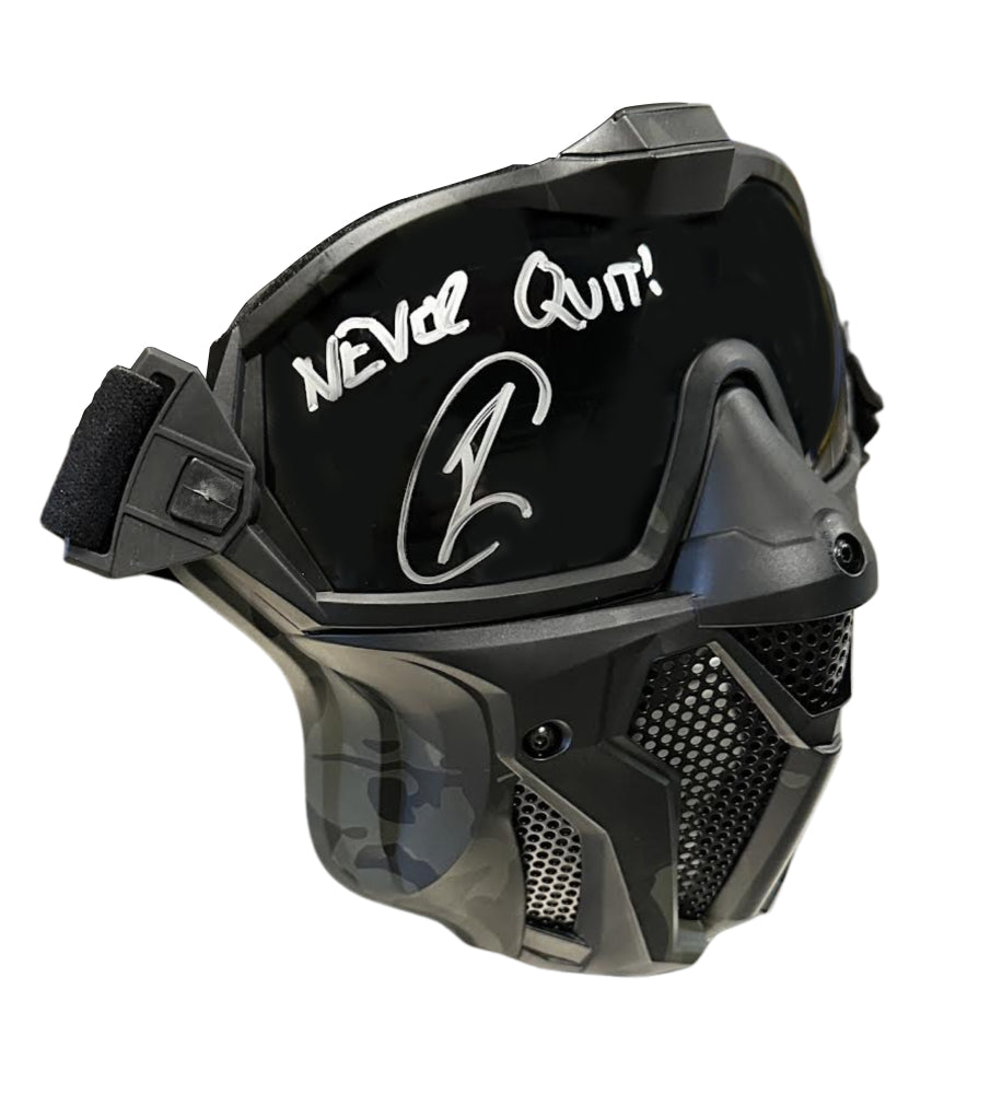 Robert O'Neill Signed (PSA) Tactical Mask Inscribed "Never Quit!" - U.S. Navy SEAL Who Killed Osama Bin Laden - PSA In-The-Presence