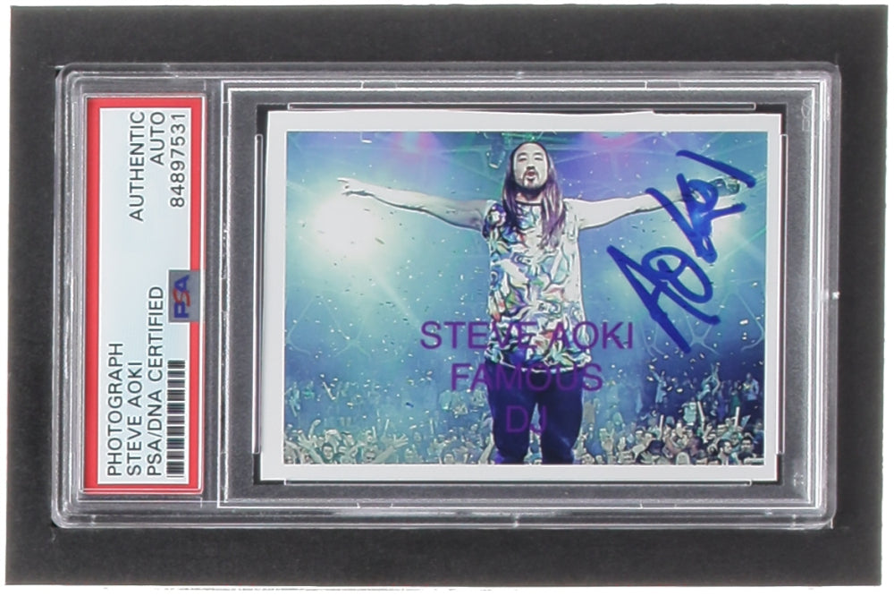 Steve Aoki Signed Custom Photograph Card (PSA)