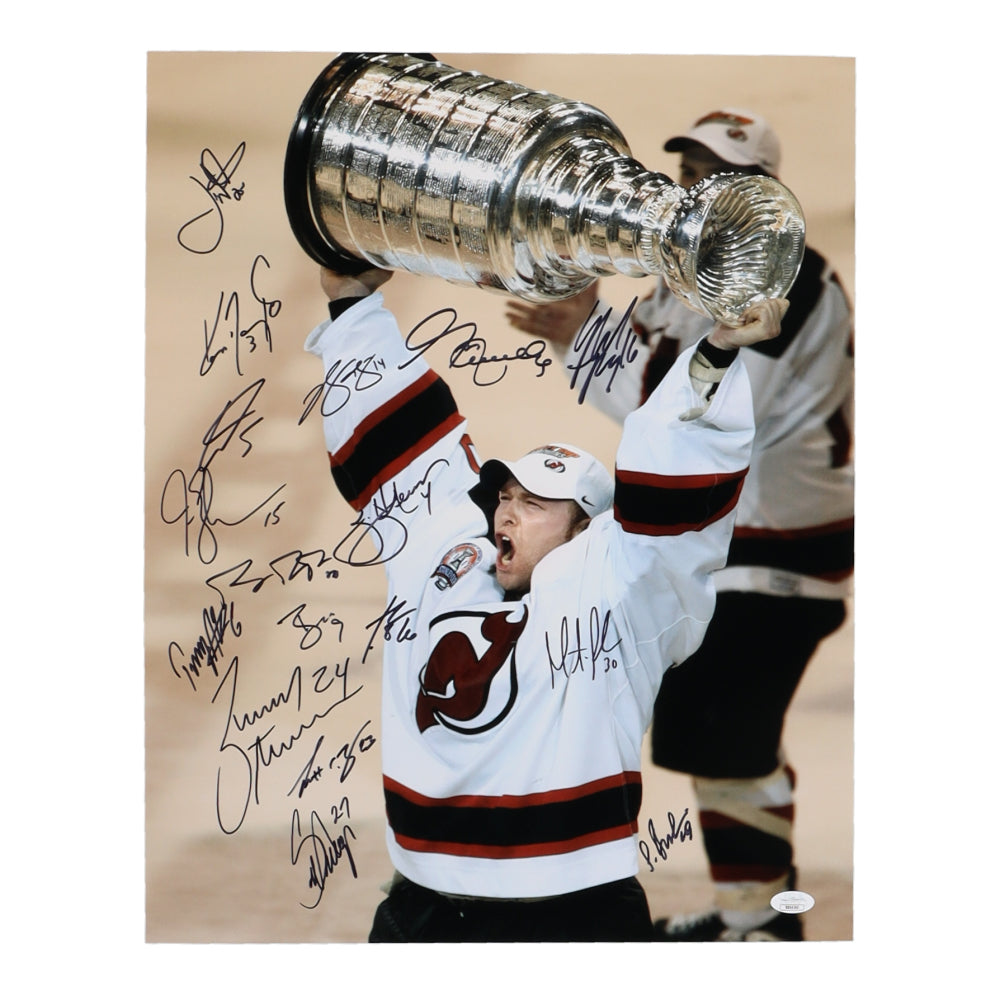 Devils 2002-03 Stanley Cup Champion  (JSA) 16x20 Photo Team-Signed by (17) with Martin Brodeur, Joe Nieuwendyk, Scott Stevens, Scott Niedermayer