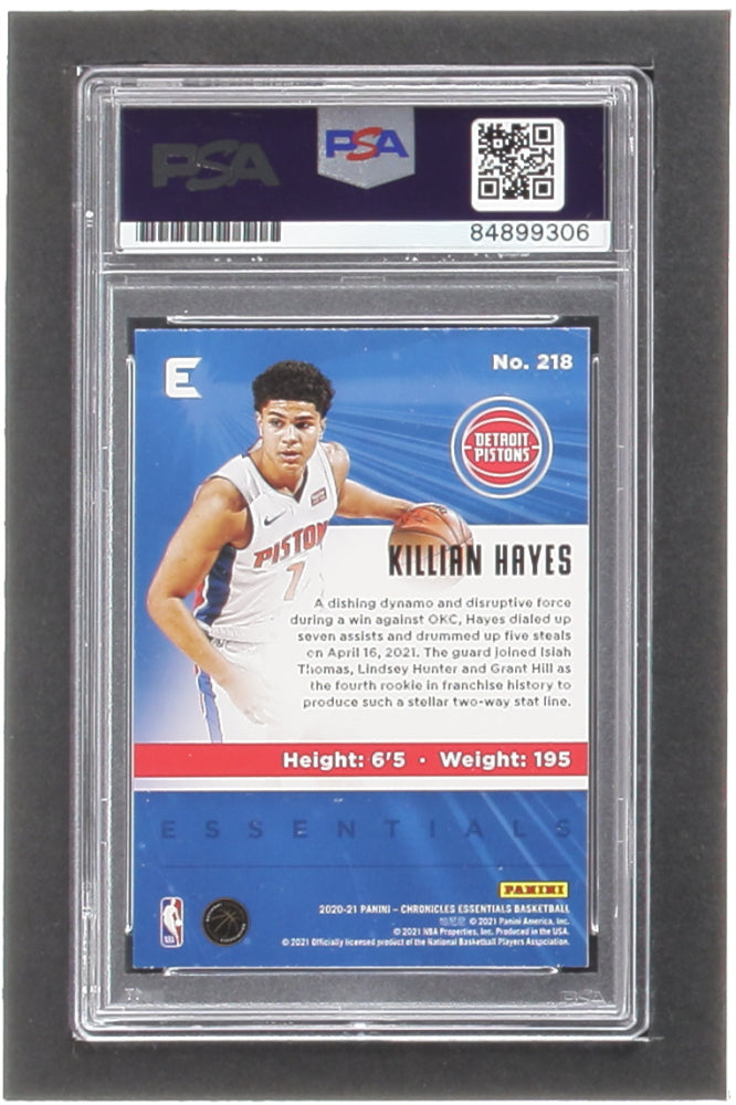 Killian Hayes Signed 2020-21 Panini Chronicles #218 RC / Essentials (PSA) - Rookie Card