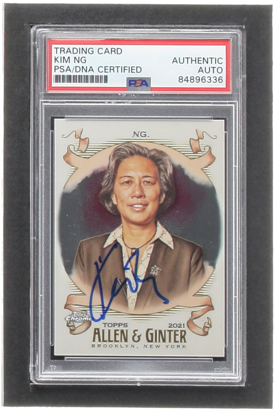 Kim Ng Signed 2021 Topps Allen and Ginter Chrome #226 (PSA)