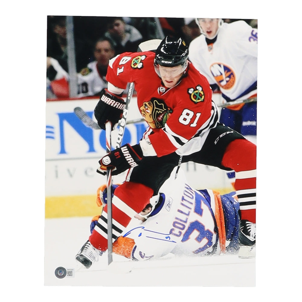 Marian Hossa Signed (Beckett) Blackhawks 11x14 Photo