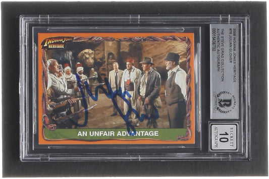 Julian Glover Signed 2008 Indiana Jones Heritage #76 An Unfair Advantage (BGS | Autograph Graded 10)