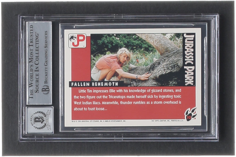 Laura Dern Signed 1993 Topps Jurassic Park #30 Fallen Behemoth (BGS | Autograph Graded 10)