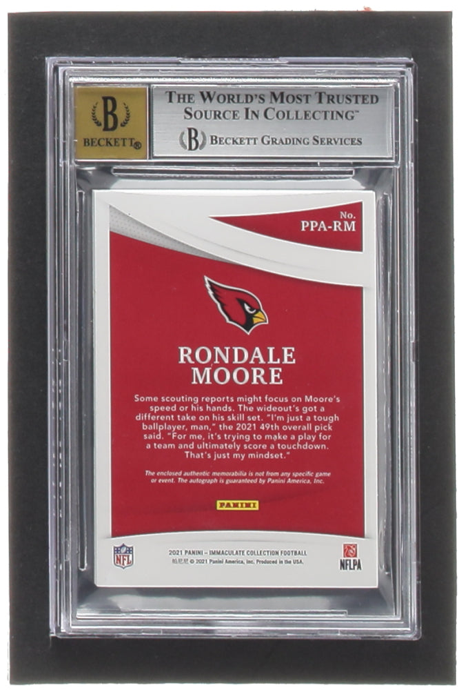 Rondale Moore 2021 Immaculate Collection #18/99 Premium Rookie Patch Autographs #19 RC (BGS 8.5 | Auto BGS 10) Rookie Card