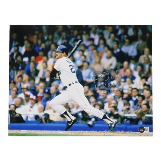 Kirk Gibson Signed (Beckett) Dodgers 11x14 Photo Inscribed "1984 WS Champs"