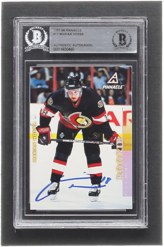 Marian Hossa Signed 1997-98 Pinnacle #17 RC (BGS) Rookie Card