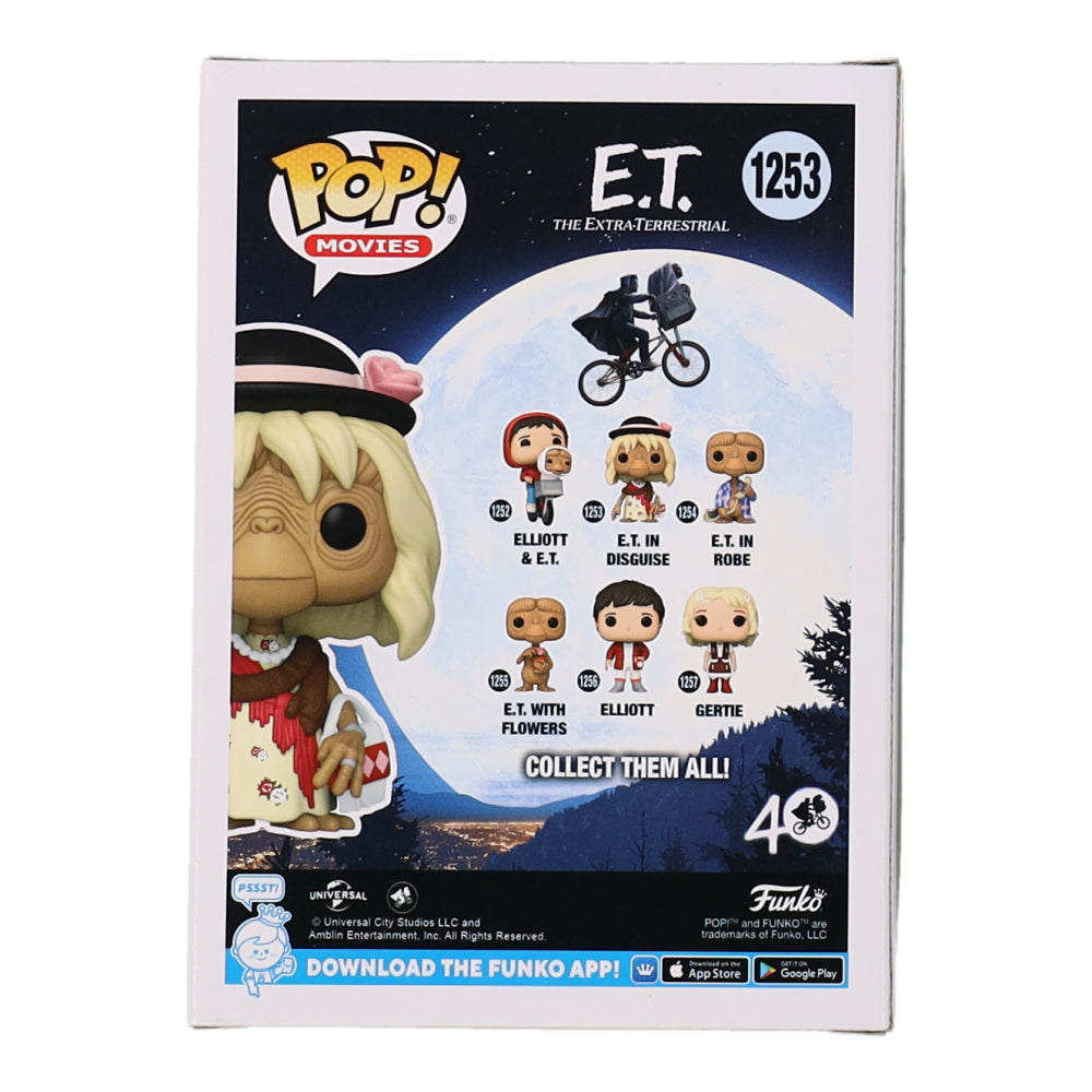 Matthew De Meritt Signed (Beckett) "E.T.: The Extra Terrestrial" #1253 E.T. In Disguise Funko Pop! Vinyl Figure Inscribed "ET" - Beckett Witnessed