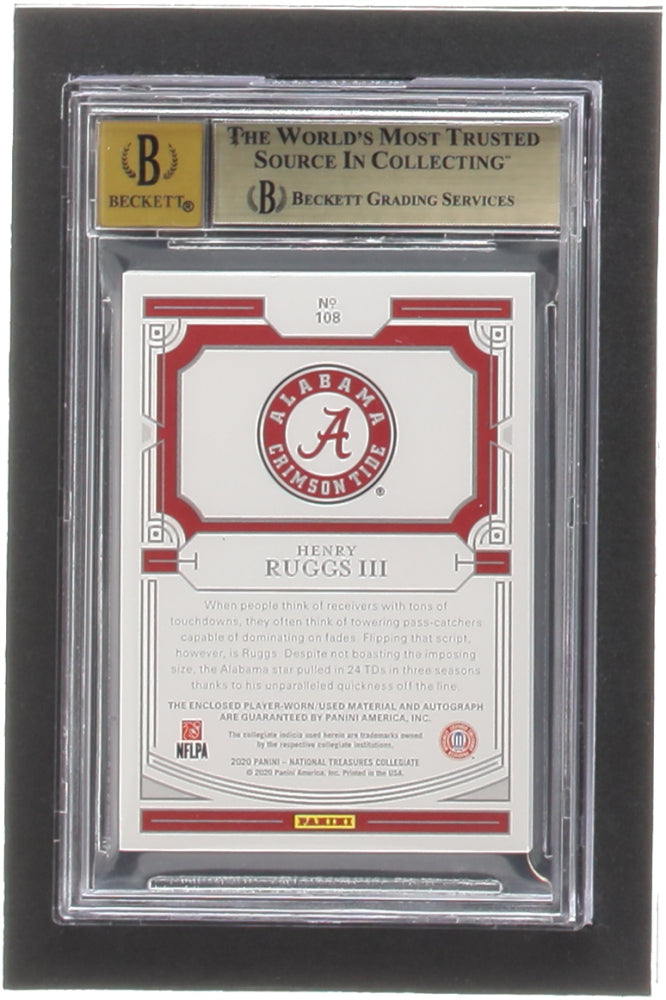 Henry Ruggs III 2020 Panini National Treasures Collegiate College Silhouette Signatures Blue #108 RC #42/49 (BGS 9.5 | Autograph Graded BGS 10)