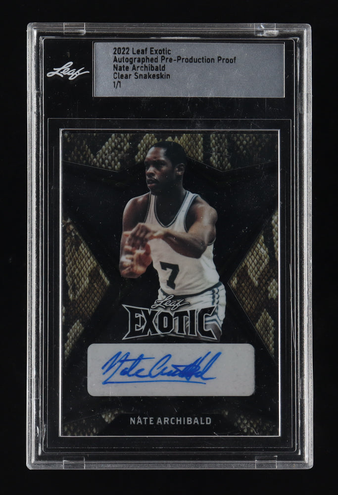 Nate Archibald 2022 Leaf #1/1 Exotic Snakeskin #BANA1 Pre-Production Proof (Leaf) Serially Numbered #1 / 1