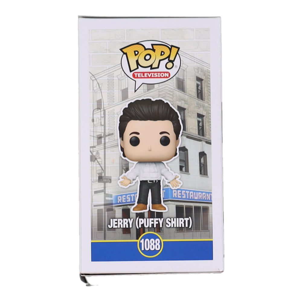 Steve Hytner Signed (JSA) "Seinfeld" #1088 Jerry (Puffy Shirt) Funko Pop! Vinyl Figure Inscribed "Bania" & "Im Huge! Jerry!!" - Kenny Bania