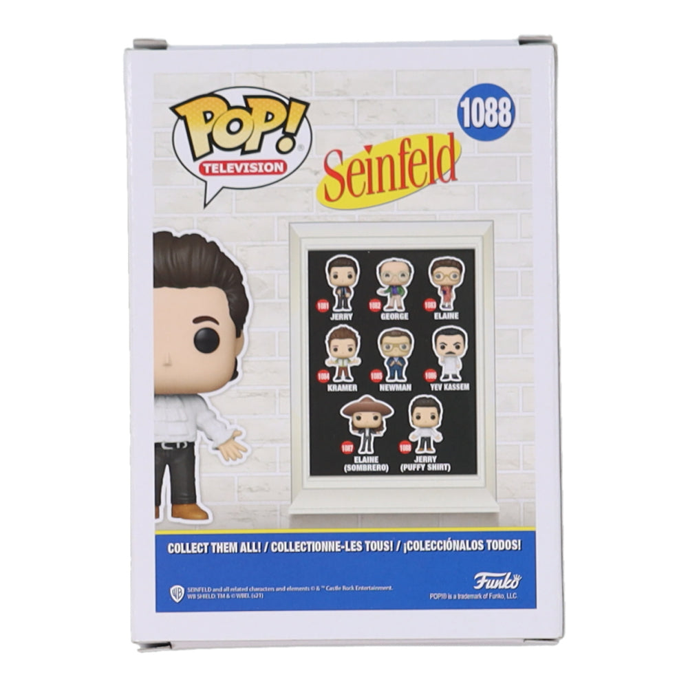 Steve Hytner Signed (JSA) "Seinfeld" #1088 Jerry (Puffy Shirt) Funko Pop! Vinyl Figure Inscribed "Bania" & "Im Huge! Jerry!!" - Kenny Bania