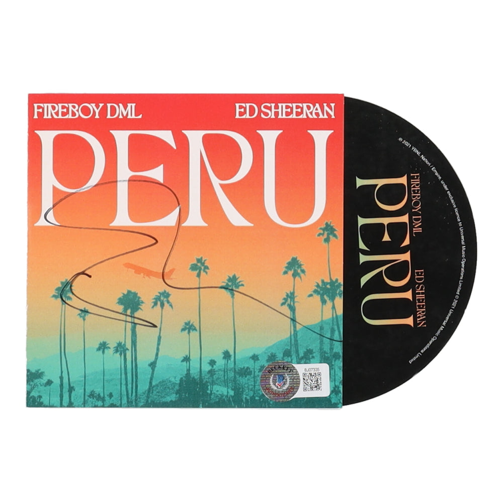 Ed Sheeran Signed "Peru" CD Cover Insert With Disc (Beckett)