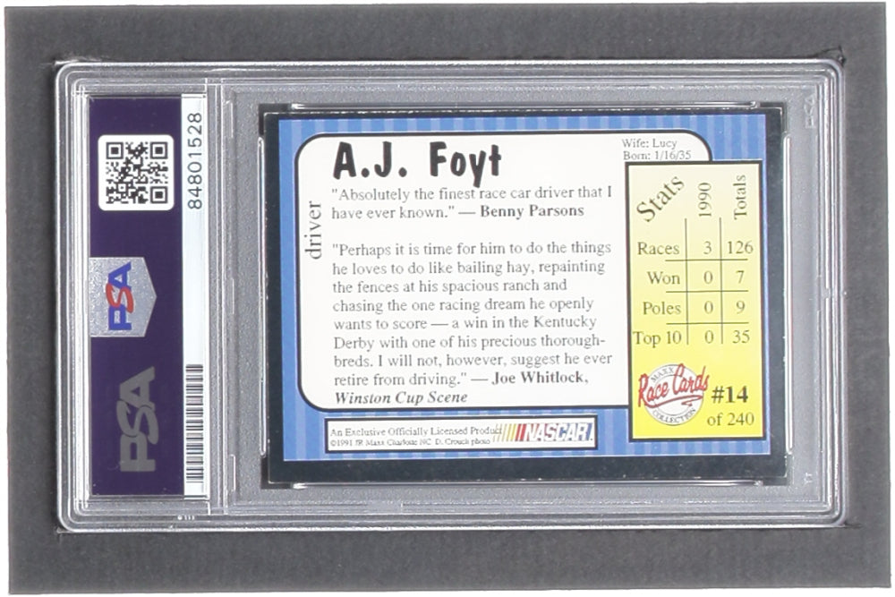 A. J. Foyt Signed 1991 Maxx #14 (PSA)