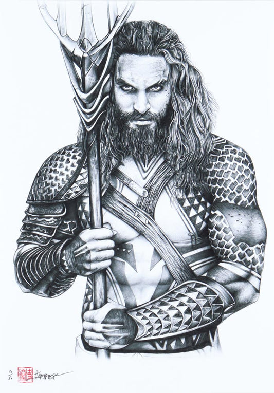 Thang Nguyen Signed LE "Aquaman" 8x12 Print (PA) - Limited Edition #/ 50