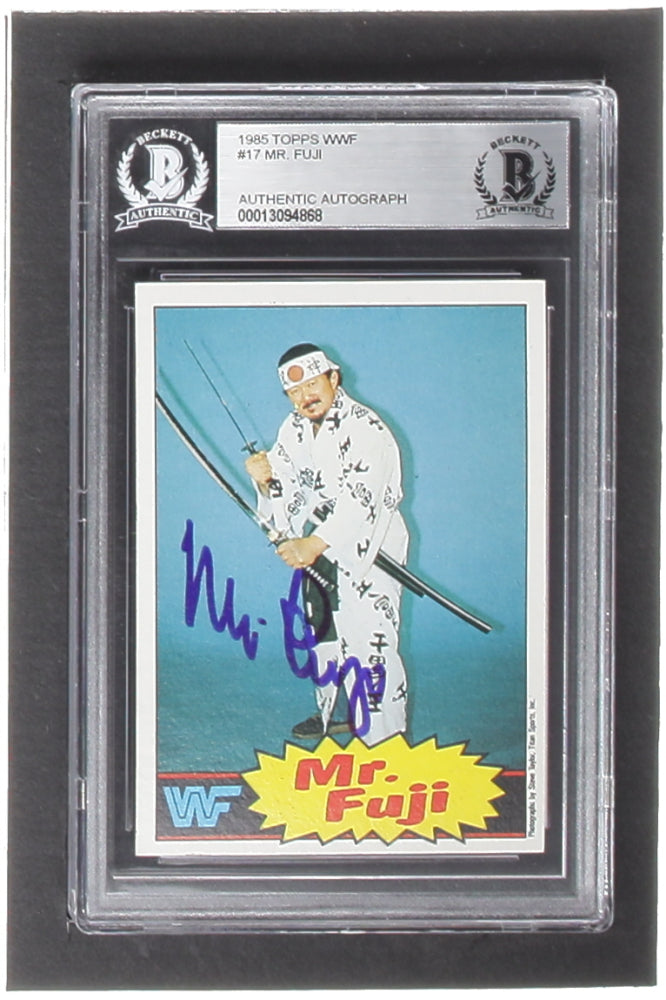 Mr. Fuji Signed 1985 Topps WWF #17 RC (BGS) - Rookie Card