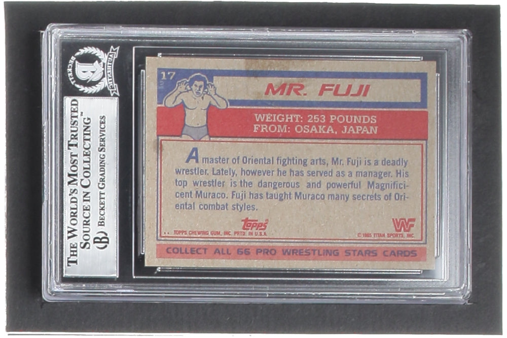 Mr. Fuji Signed 1985 Topps WWF #17 RC (BGS) - Rookie Card