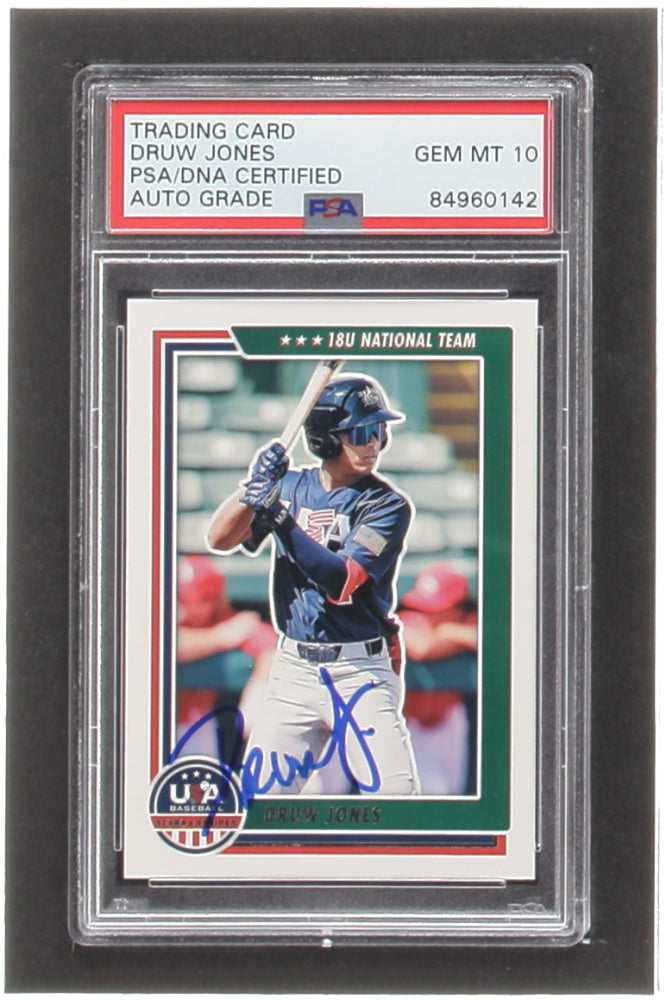 Druw Jones Signed 2022 USA Baseball Stars and Stripes #60 RC (PSA | Autograph Graded PSA 10) - Rookie Card