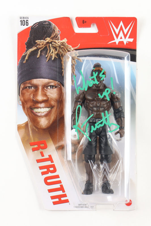 R-Truth Signed WWE Mattel Series 106 Action Figure Inscribed "Whats up!" (JSA)