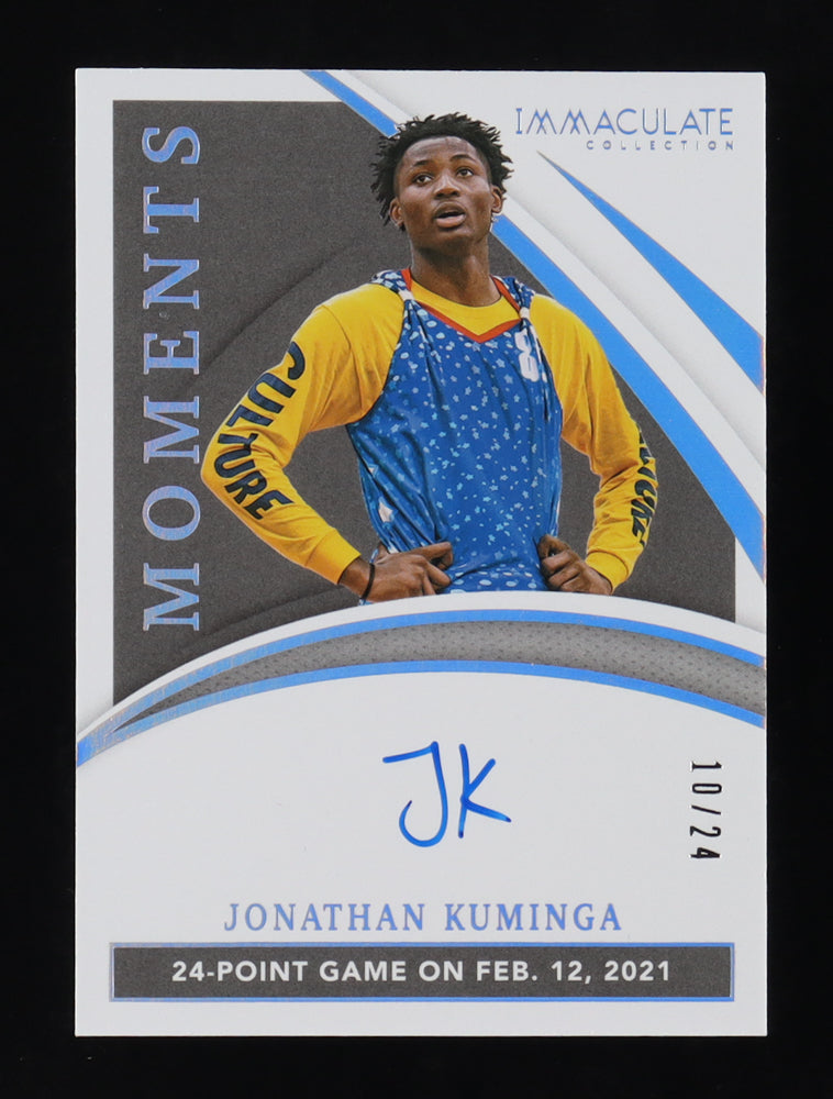 Jonathan Kuminga 2021-22 Immaculate Collection Collegiate Immaculate Moments Autographs #5 RC #10/24