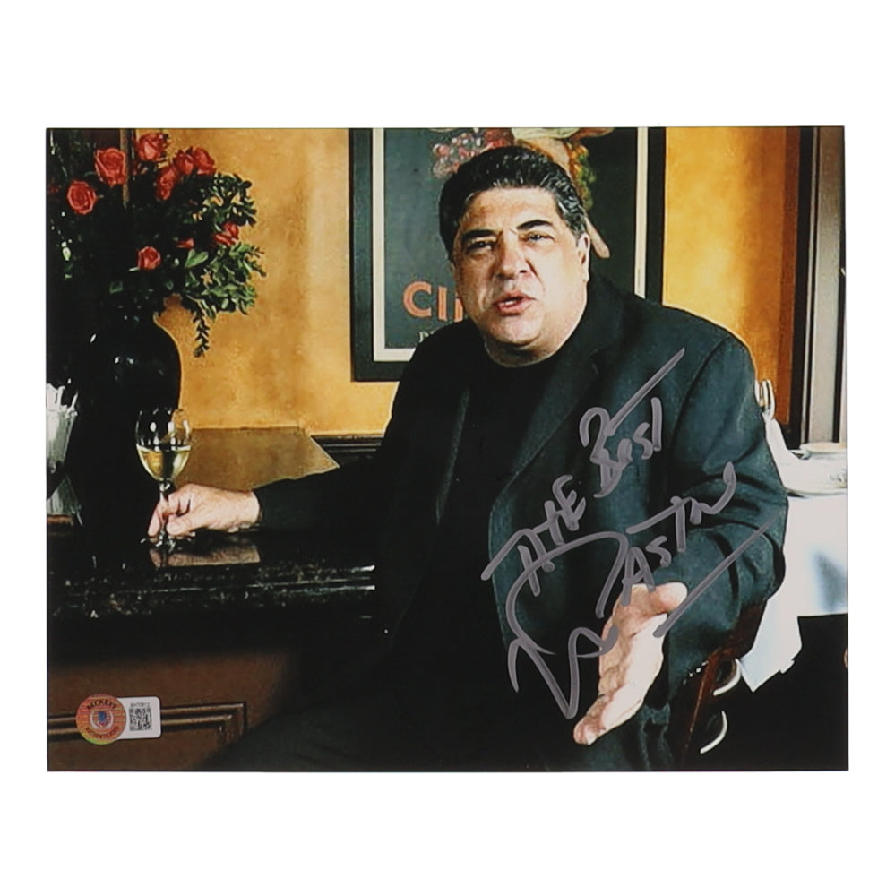 Vincent Pastore Signed (Beckett) "The Sopranos" 8x10 Photo Inscribed "The Best"