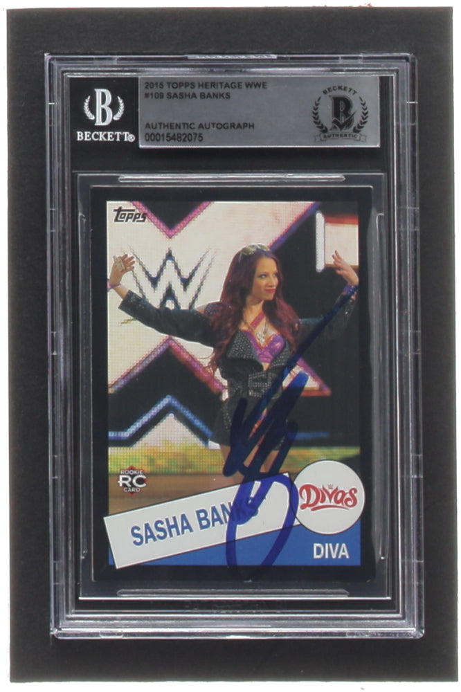 Sasha Banks Signed 2015 Topps Heritage WWE #109 RC (BGS) - Rookie Card