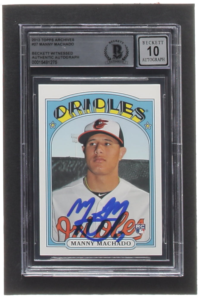 Manny Machado Signed 2013 Topps Archives #27 RC (BGS | Autograph Graded 10) - Rookie Card