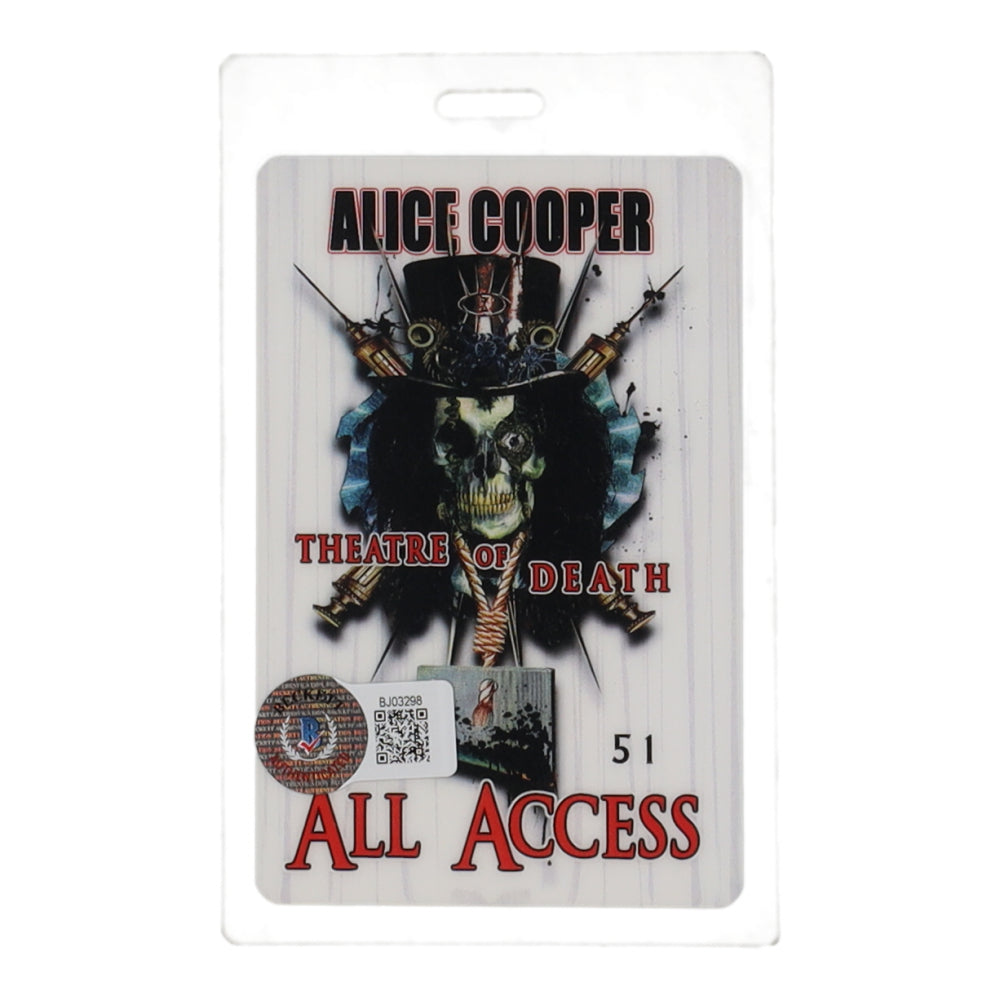 Alice Cooper Signed (Beckett) "Theatre of Death" All Access Concert Pass