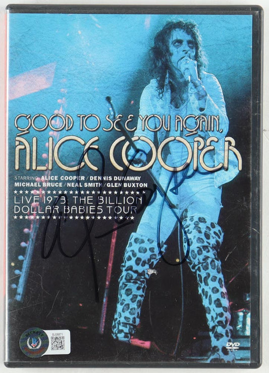 Alice Cooper Signed (Beckett) "Good to See you Again, Alice Cooper" DVD Case and Disc