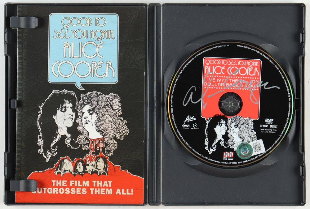 Alice Cooper Signed (Beckett) "Good to See you Again, Alice Cooper" DVD Case and Disc